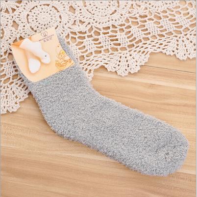 Winter Cute Fuzzy Socks Candy Color Soft Women Fluffy Socks Coral Velvet Warm Sleep Floor Socks yellow blue: Beige