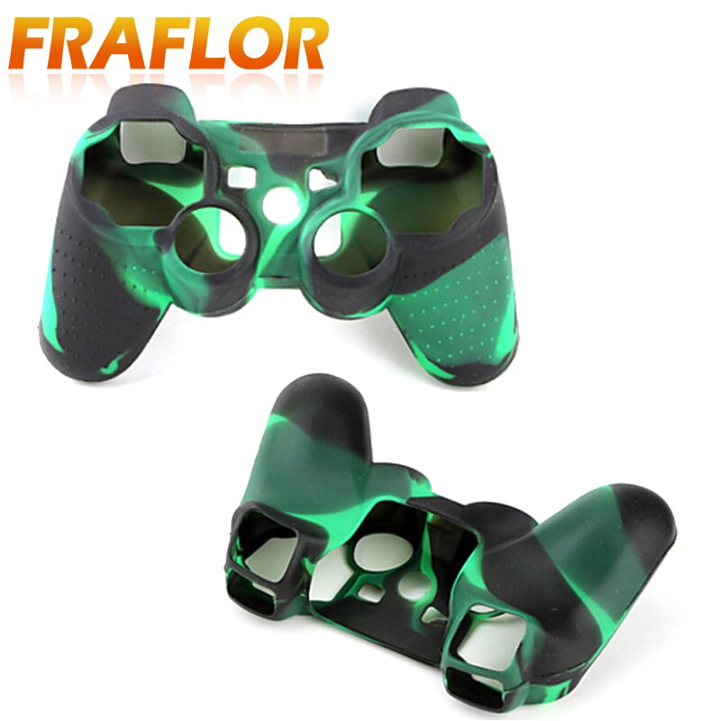 Funda protectora suave antideslizante de camuflaje para Playstation 3, funda de goma de Gel de silicona suave para mando de PS3