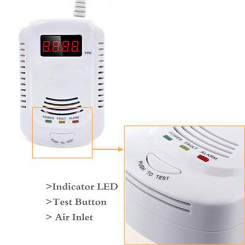 Gas leak detection alarm sensor sensor household gas alarm ACJ-808L with display voice combustible home security system