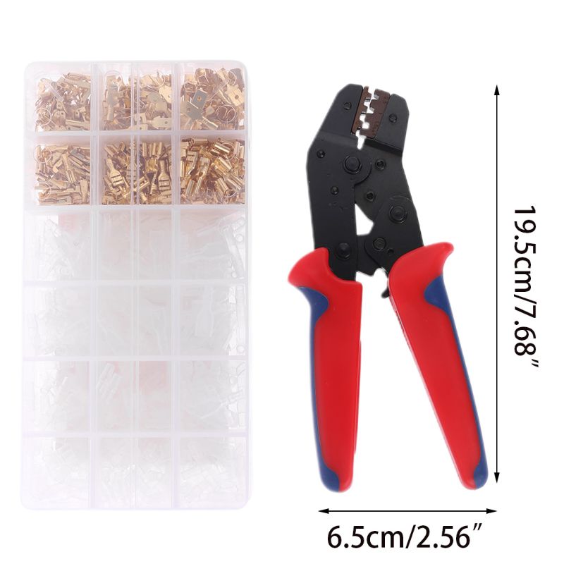 48B Crimping Plier Set With 600Pcs Insert Spring Terminal Cold Compression Pincers Wire Connector Crimper Boxed Kit