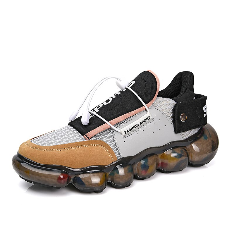 Chaussures robustes pour hommes, baskets confortables en caoutchouc à la pour la rue, automne: Gris / 8.5
