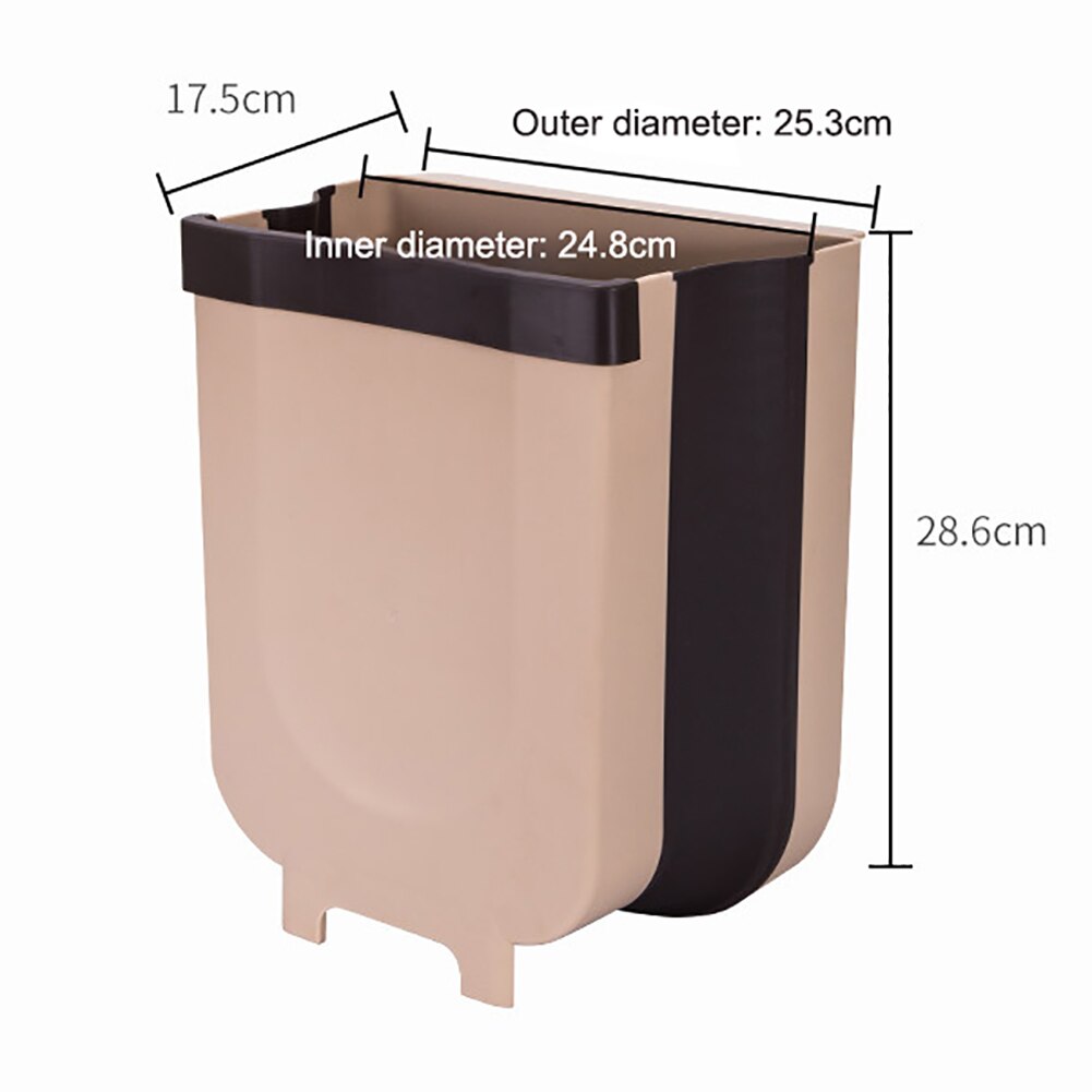 Kitchen Cabinet Garbage Door Hanging Can Wall Mounted Trash Bin Car Room Toilet Waste Storage Folding Trash Can