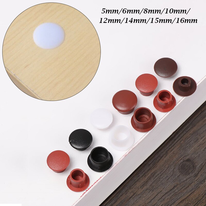 50pcs! 5-40mm round hole cover Plastic furniture decoration pressure cap stopper cupboard cabinet screw hole dust plug Hardware