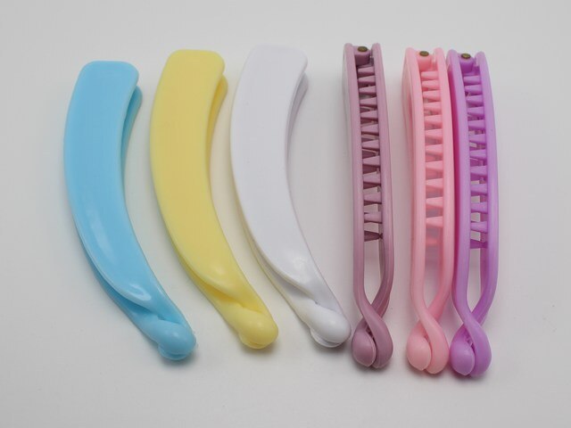 10 Mixed Color Plastic Banana Clips Hair Claw Comb Ponytail Holder 110mm for DIY Craft