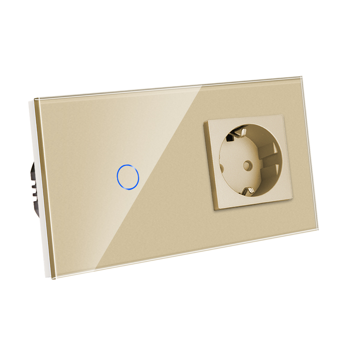 Wall Electrical Socket with Switch EU Standard 1/2/3Gang 1Way Light Switches Sensor and Single Double Power Sockets Outlets