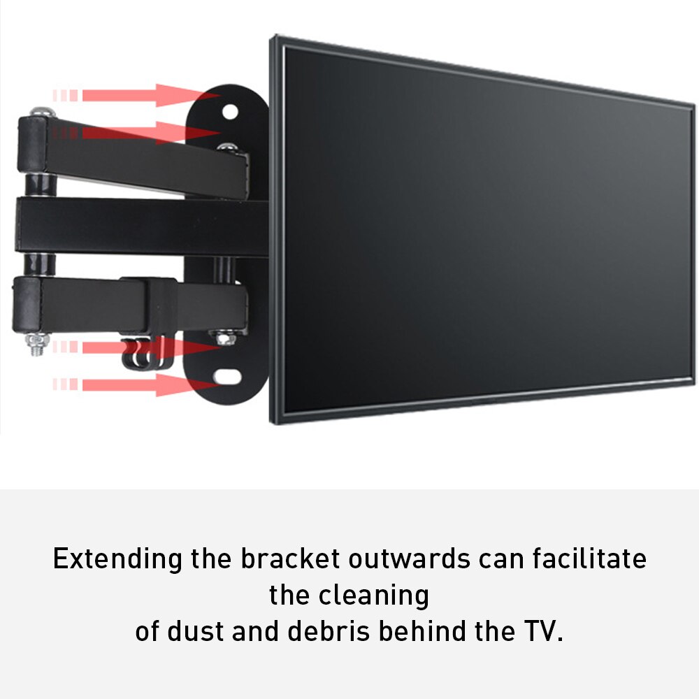 TV Wall Mount Bracket Extension Arm Tilt Swivel 360 Degree Full Motion LCD Monitor Holder Rack Stand For 14inch - 27inch 10KG TV