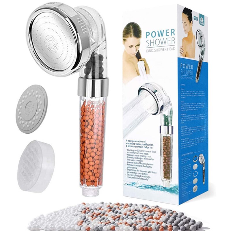 Cabezal de ducha Magichome iónico, filtración de 3 capas, ahorro de agua a alta presión, de mano, boquilla de SPA