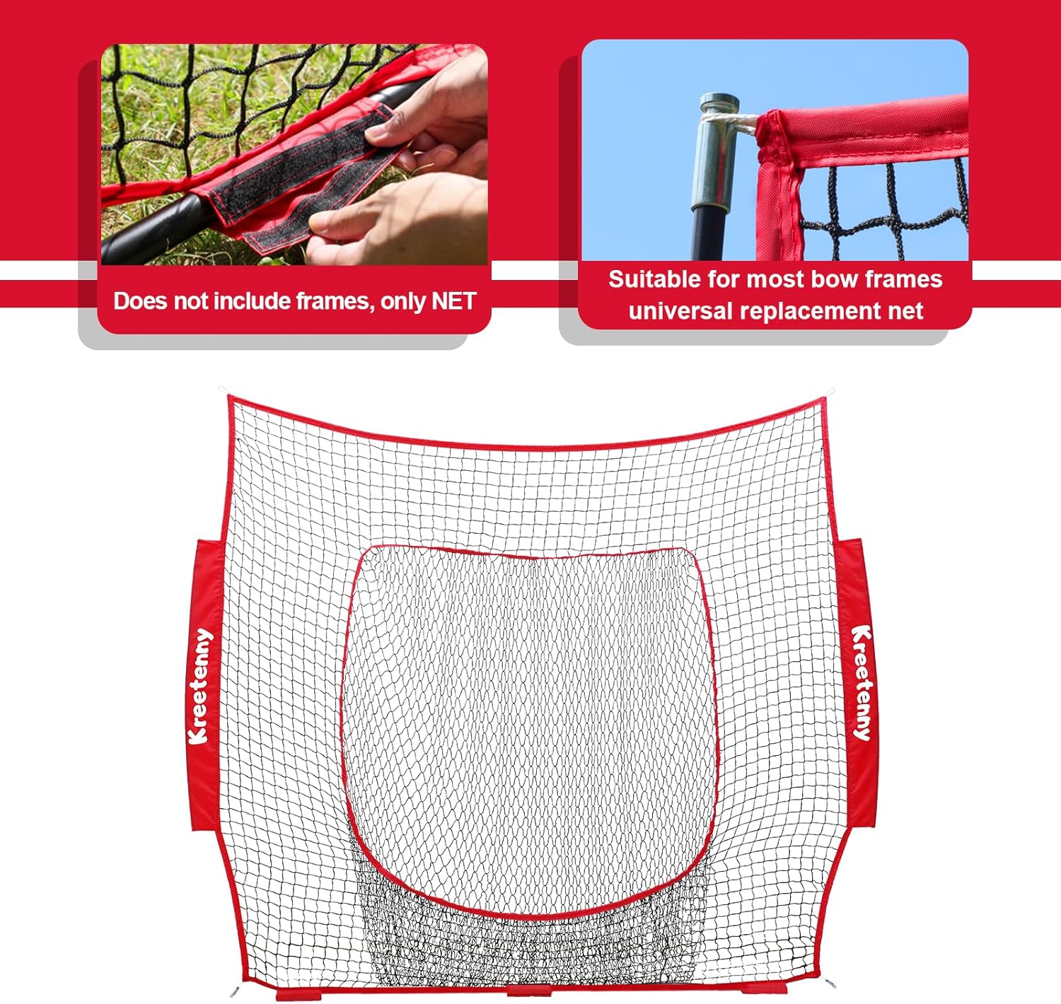 Filet de remplacement de baseball (NET SEULEMENT), filet d'entraînement de softball de baseball 7'×7' pour frapper le bâton, attraper le lancer