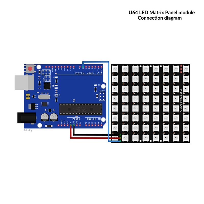 U-64 LED Matrix Panel WS2812B 8 x 8 Module for Arduino and Raspberry Pi Including EBook