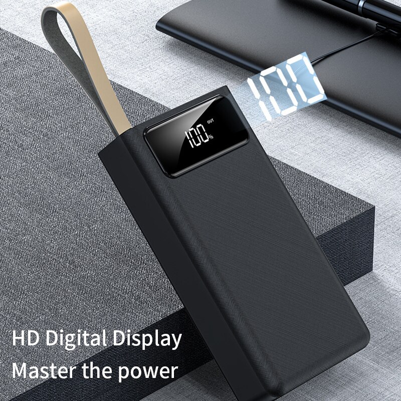 80000mAh Two-way Fast Charging Power Bank High Capacity Outdoor Travel Digital Display External Battery for Xiaomi Huawei IPhone