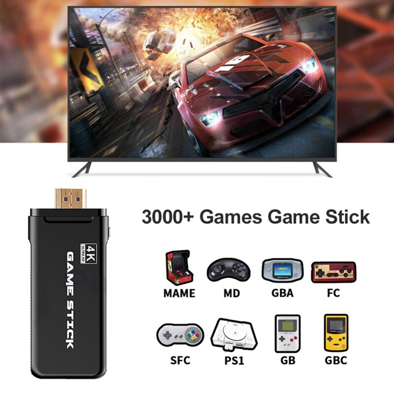 S2 4K HD video Senza Fili consolle di Gioco 2.4G 3000 Giochi CPS per PS1 mini consolle di Gioco Retrò Doppio regolatore di Regalo