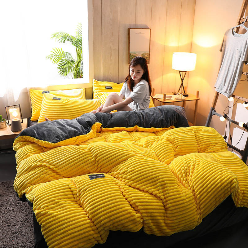 Magic Velvet Duvet Cover Winter Warm Coral Fleece Quilt Cover for Single Double Queen King Bed Bed Cover Bedding Comforter Case