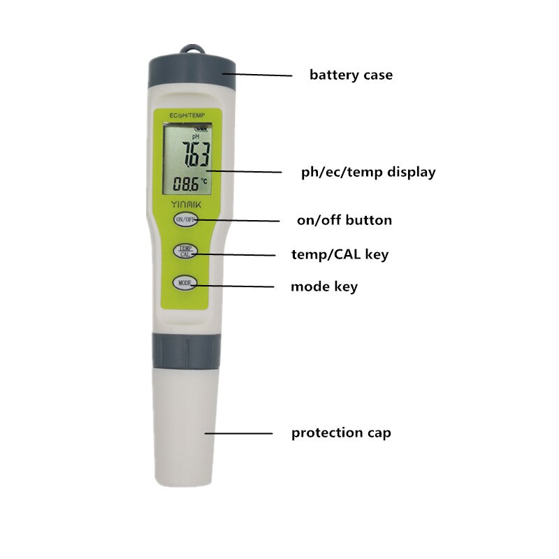 3 In 1 EZ9902 Ec Meter Water Quality Tester Ph Ec Temp Meter Vervangen Probe Zuiverheid Maatregel Tool Zuurgraad Testers voor Zwembad 20% Off