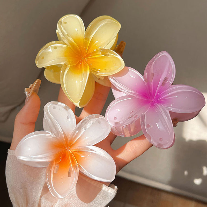 Pinces à cheveux fleur pour femmes, grande pince à cheveux bohème, épingles à cheveux, barrettes pour filles, accessoires pour cheveux de plage, vêtements de sauna, ,: Aucun