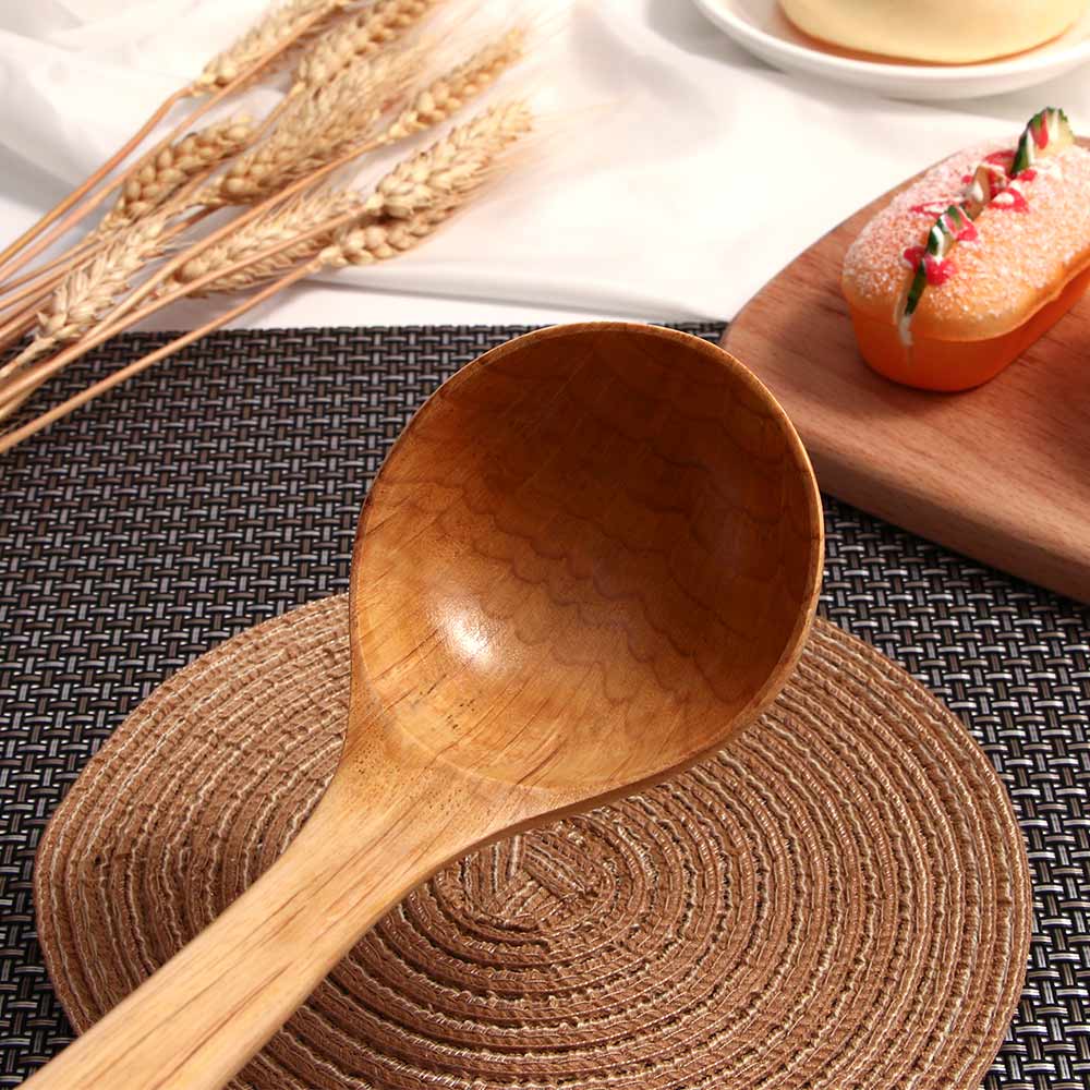 De Madera de cocina de arroz espátula de utensilios de cocina no, palo, mano Wok pala