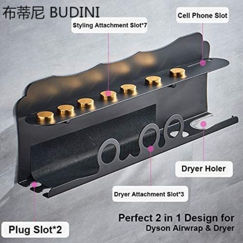 Wall Mount Houder Voor Dyson Airwrap Styler Organizer Stand Opbergrek Voor Krultang Wand Vaten Borstels Voor Badkamer