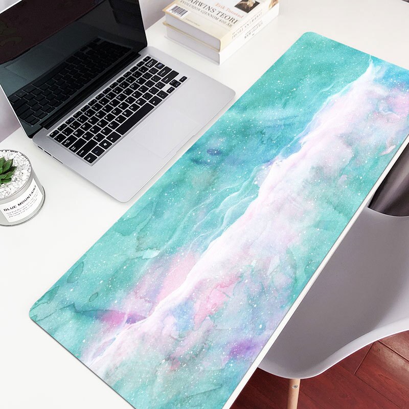 Grand tapis de bureau en marbre tapis de souris Gamer kawaii tapis de bureau clavier d'ordinateur Table décoration couverture tapis souris tapis de souris