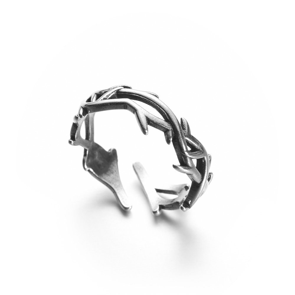 Anillos de espinas irregulares a la para pareja, anillo de dedo ajustable con personalidad Retro Hip-hop para hombres y mujeres, de joyería para amantes: Default Title