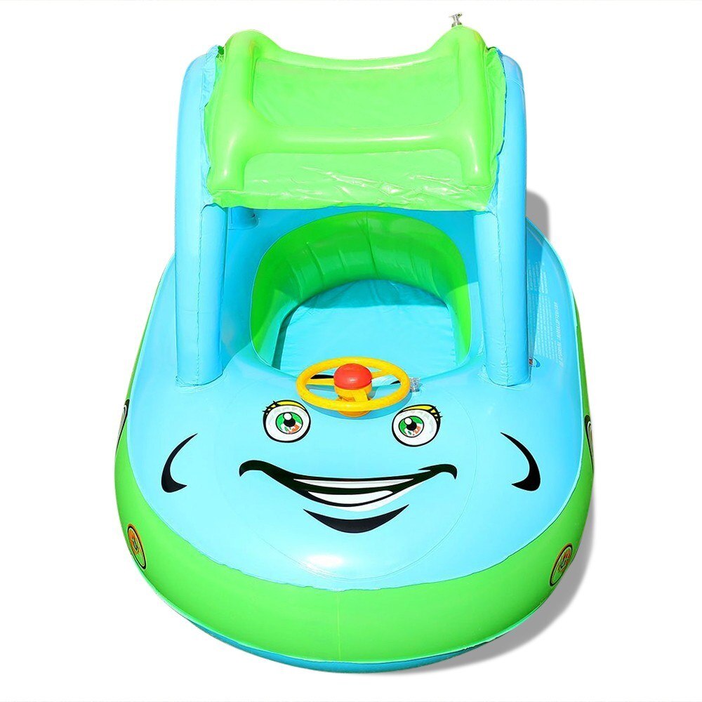 Opblaasbare Float Seat Zonnescherm Baby Zwemmen Cirkel Auto Vorm Zwemmen Ring