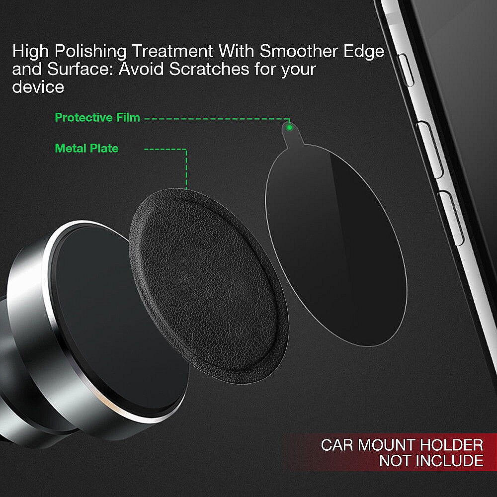 JUSFYU-soporte magnético para teléfono de coche, placa de Metal y hojas de hierro de cuero para rejilla de ventilación de aire, soporte de coche