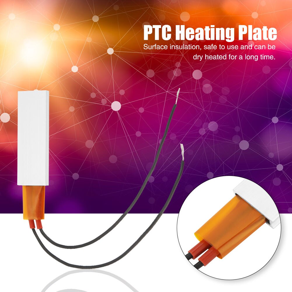 Termostato placa de calentamiento PTC de 12 V, carcasa de aluminio con calefacción de aluminio, placa de elemento calefactor PTC, calentador termostático