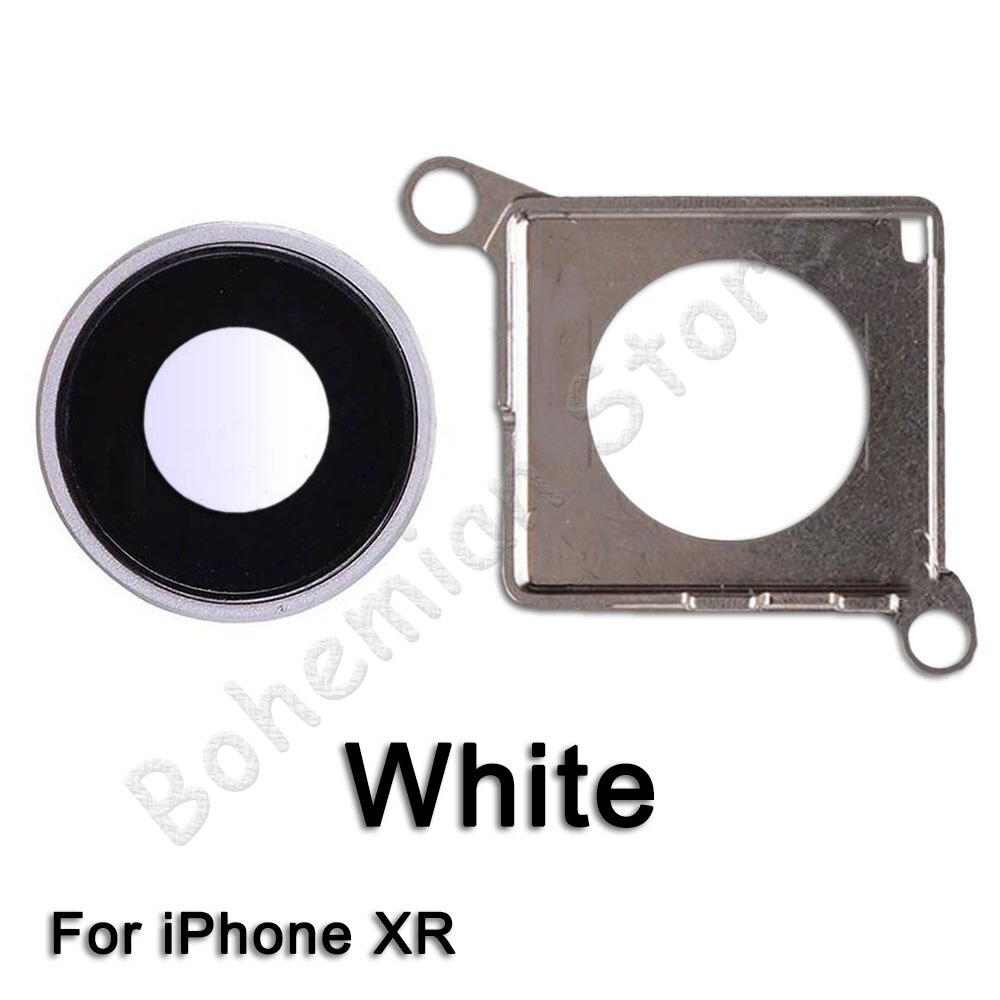 For iPhone X Xs Max XR Sapphire Crystal Back Rear Camera Glass Lens Ring Cover Original Spare Parts: XR White