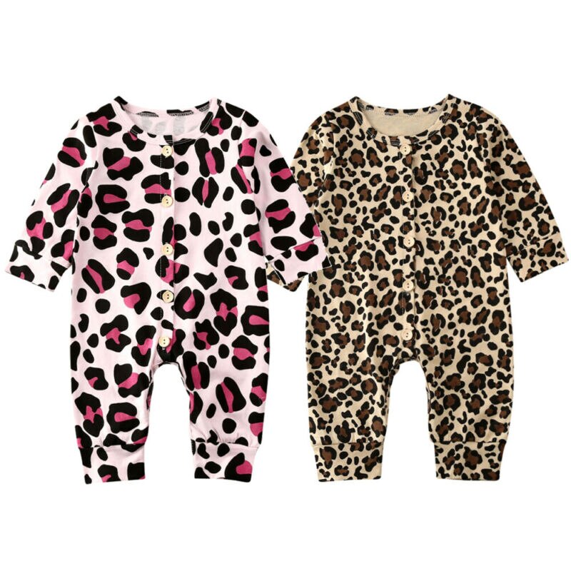Baby Frühling Herbst Kleidung Neugeborenen Baby Mädchen Rüsche Leoparden Strampler Langarm Gesamt Geschmack Outfits Kleidung