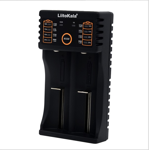 Cargador de batería inteligente USB LiitoKala Lii-202 con función de Banco de energía para litio Ni-MH para 18650 26650 18350 14500 lii202