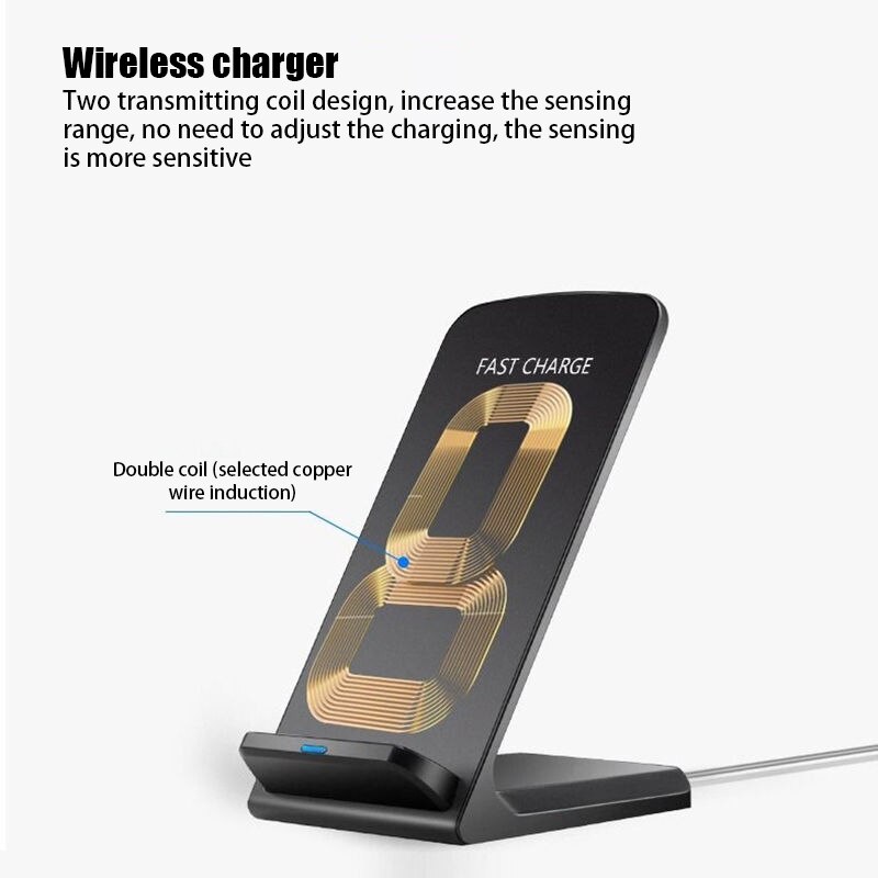 Wireless Charger Stand Phone Holder Induction Charger iPhone 12 Pro Qi Fast Charging Dock Station for Apple iPhone 11 8 XS X XR