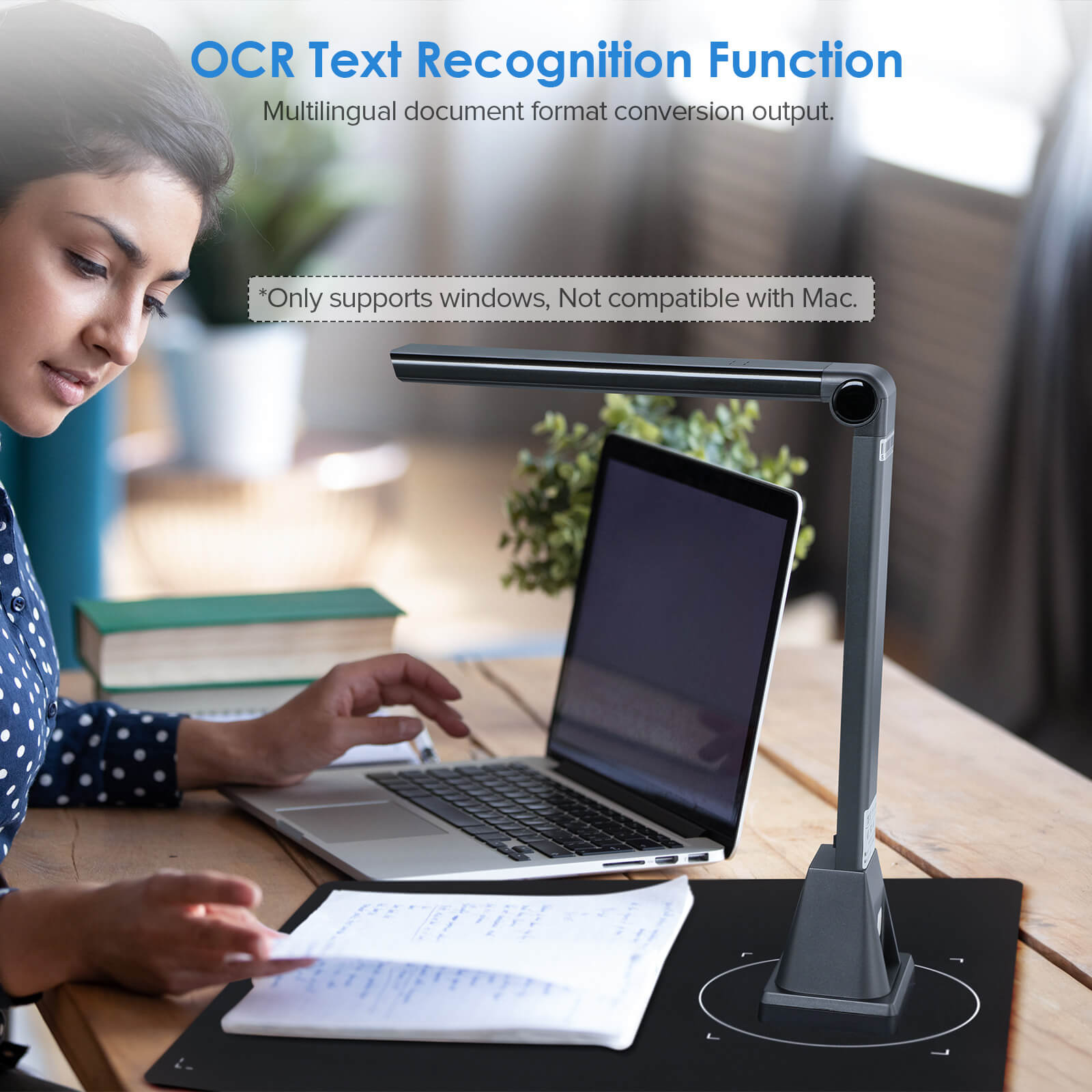 Portable Document Camera Scanner A4 USB For Book Picture 5 Mega-pixel HD camera with OCR Function LED Light High Speed Scanner