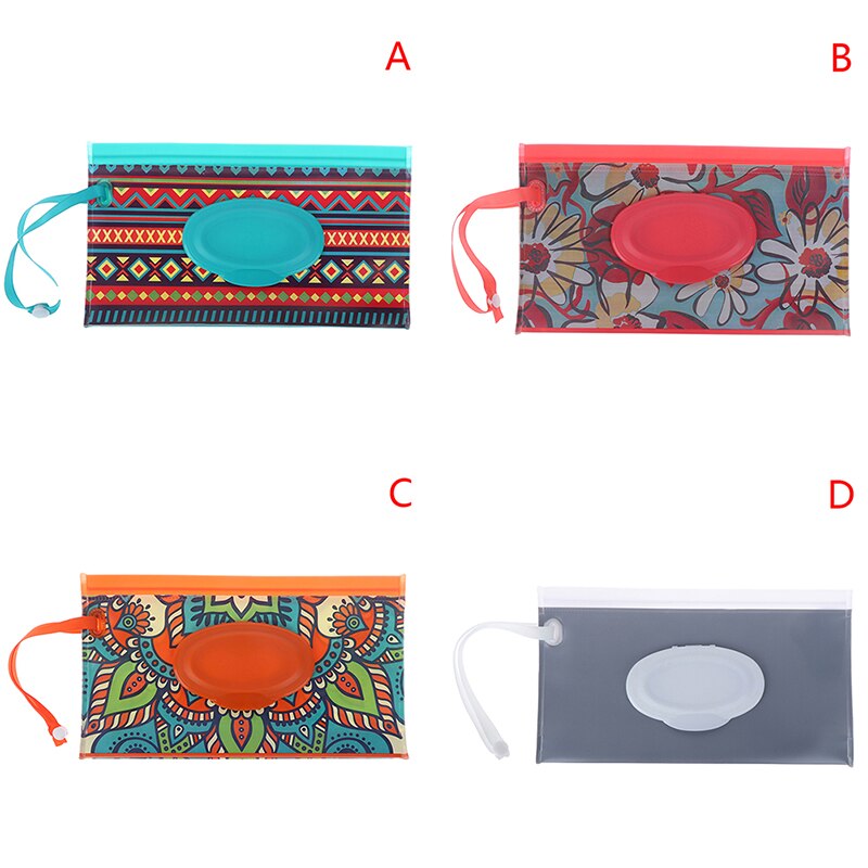 Eco-Friendly Baby Wipes Box Wet Wipe Box Cleaning Wipes Carrying Bag Clamshell Snap Strap Wipe Container Case