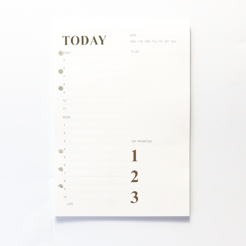 6 gat Map Coil n10ing Binnenpagina Papier: n48 Dagboek, n32 Dagboek, te doen lijst A5 A6 Notebook: daily planner / A6  172 95mm