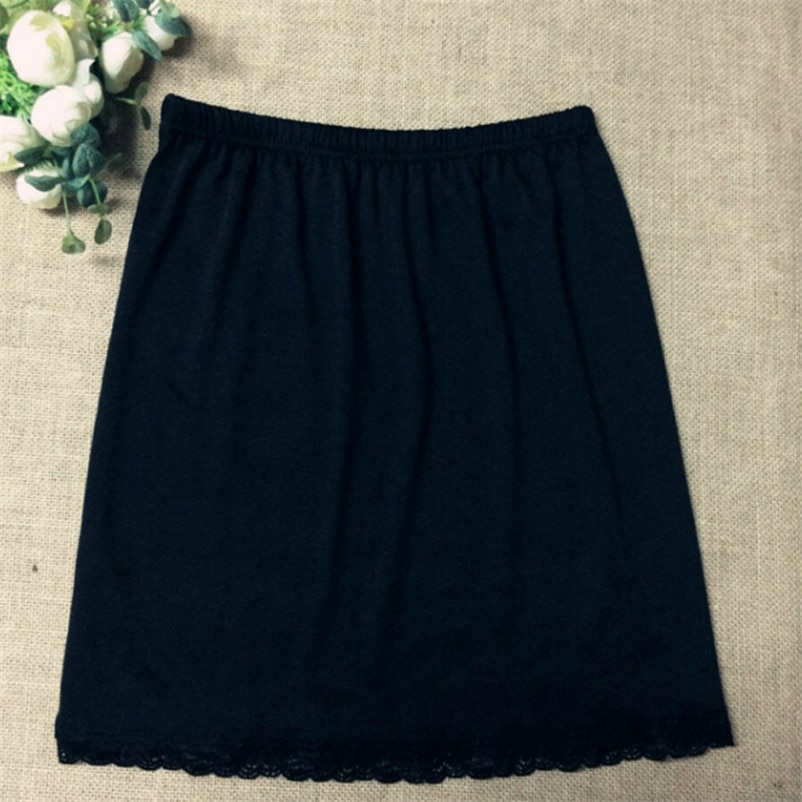 cotton underskirt women petticoat lace underskirt girl mini half slip femme short mini inner skirt jupon femme sexy clothes: black lace