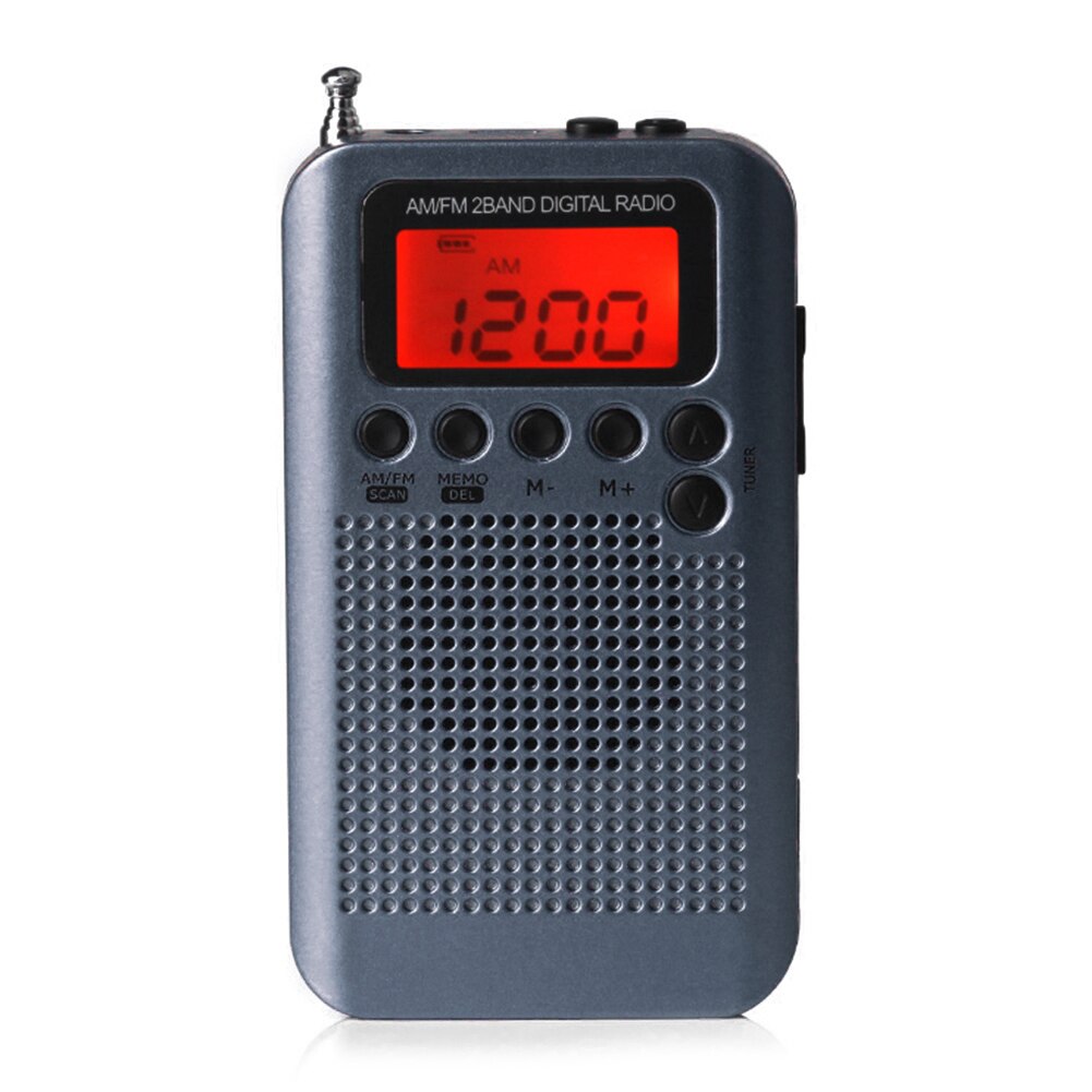 Radio de bolsillo con pantalla Digital, HRD-104 de Radio AM FM portátil con altavoz de conductor de 40mm, música portátil ligera