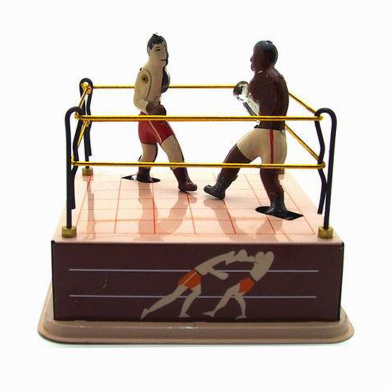 Klassieke Vintage Tin Speelgoed Boksen Ring Worstelen Boxers Met Wind-Up Sleutel Volwassenen Novelty Retro Stijl