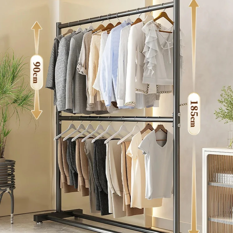 Rack de roupas para sala de estar, cabide de chão, organizador de armário moderno, prateleiras multifuncionais com gancho, casa