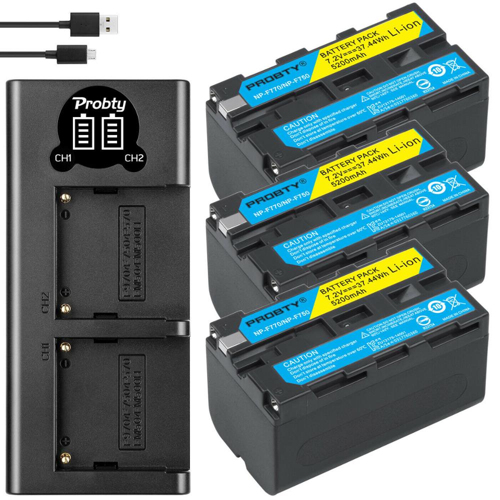 2 kpl 5200 mah np -f770 np-f750 np f770 np f750 npf 770 750 akkua + led -usb -laturi sony np -f550 np-f770 np-f750 f960 f970: lle: 3 akkua laturilla