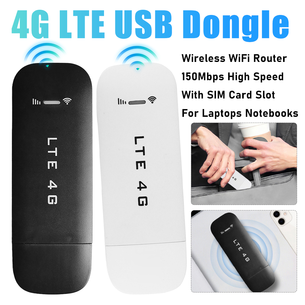 Portable Wireless WiFi Adapter 150Mbps High Speed 4G Wireless Router with SIM Card Slot for Laptops Notebooks USB WiFi Router
