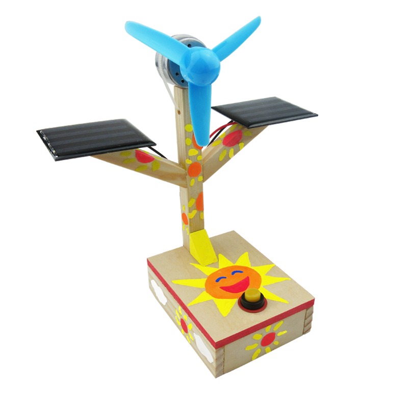 Solar Powered Fan DIY Children's Handmade Invention Solar Fans solar generator Hand-assembled Materials for Scientific Physics