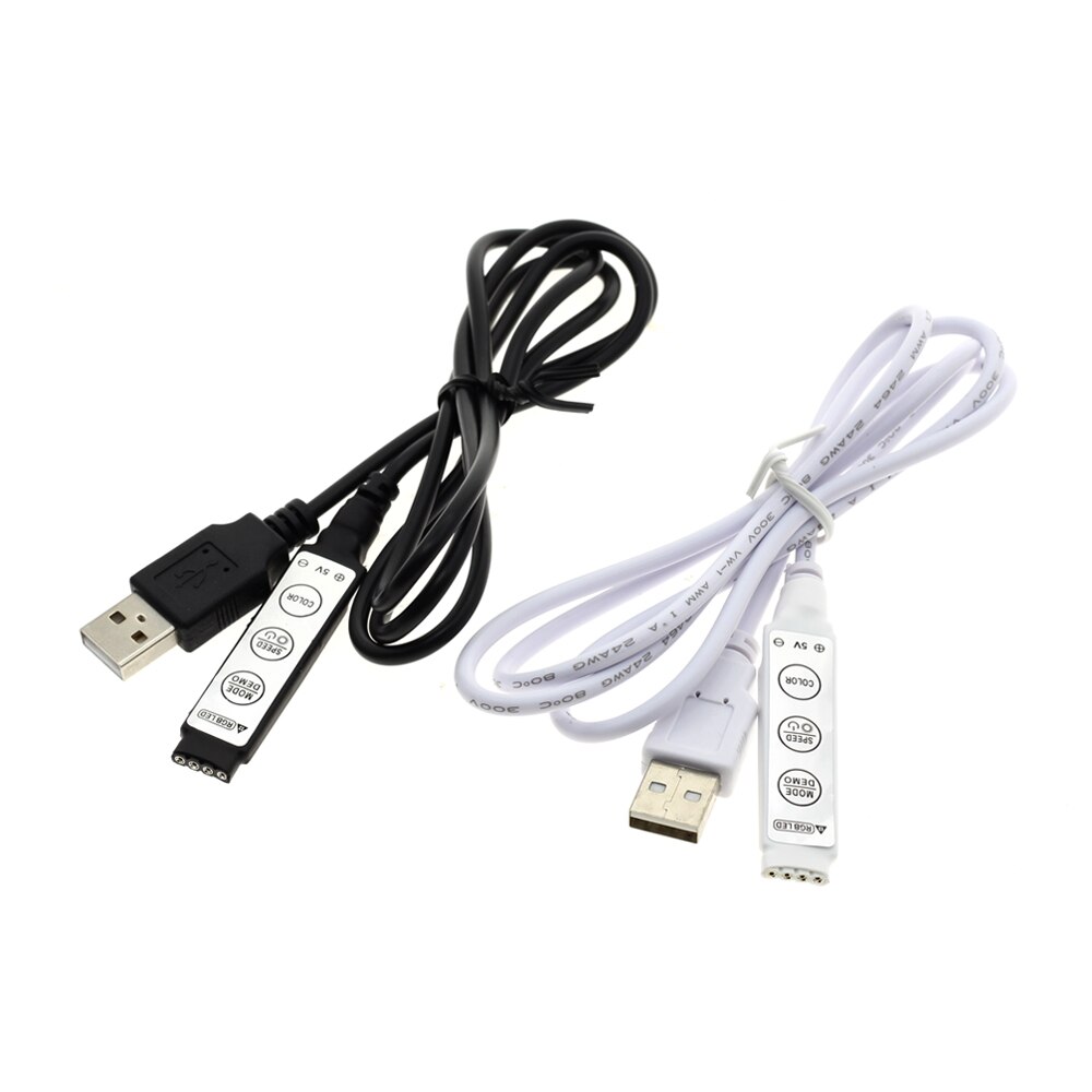 Dc 5v usb rgb controller med mini 3 nøgle  / 17 nøgle rf controller til usb led strip