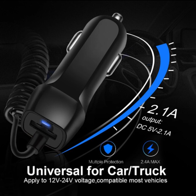 Car Charger With USB Cable For Samsung S20 S21 Plus Xiaomi Micro USB Type C for Huawei P40 Samsung Fast Car Phone Charger Kabel