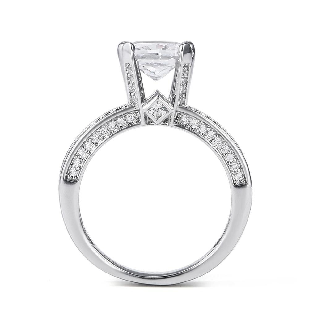 Huitan Hyperbolischen Drei-dimensional CZ Frauen Ring für Hochzeit Engagement Party Mikro Gepflasterte Kristall Zirkon Weibliche -Schmuck