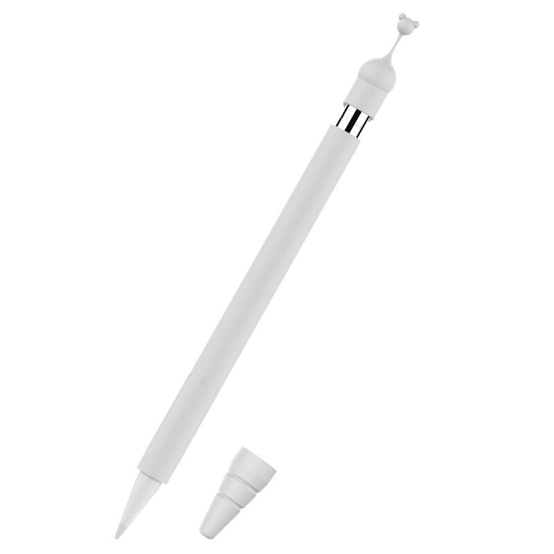 for Apple Pencil 1 Case Cover Universal Colorful for IPad Pencil Case Non-slip protector Silicone for Apple Pencil 2 1 Sleeve: White