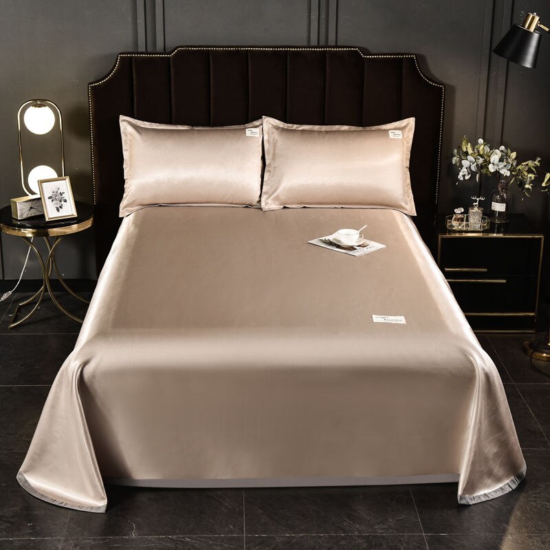 Zomer Ijs Zijde Lakens Drie Stuk Dubbele Bed Enkele Zomer Lakens Kan Machine Gewassen Effen Kleur Enkele Bed: 16 / 2pcs 160x230cm