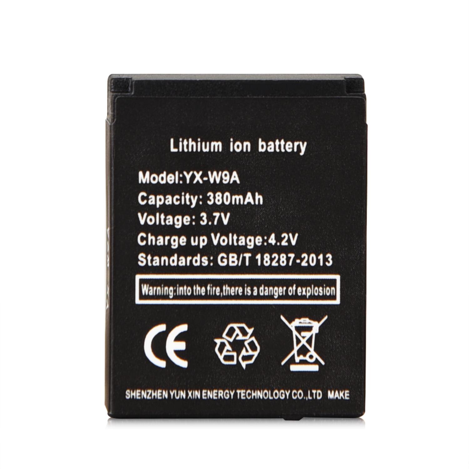 3.7v 380 mah til  dz09 backup batteri smartwatch batteri til ksw -s6 ryx -nx9 a1 smart ur genopladeligt li-ion polymer batteri