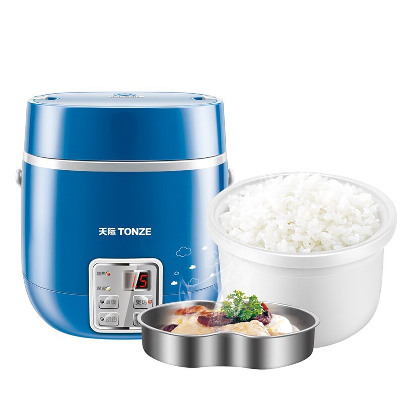 Mini small rice cooker ceramic 1L domestic cooking pot 1 person-2 people fully automatic pot mini electric cooker food warmer