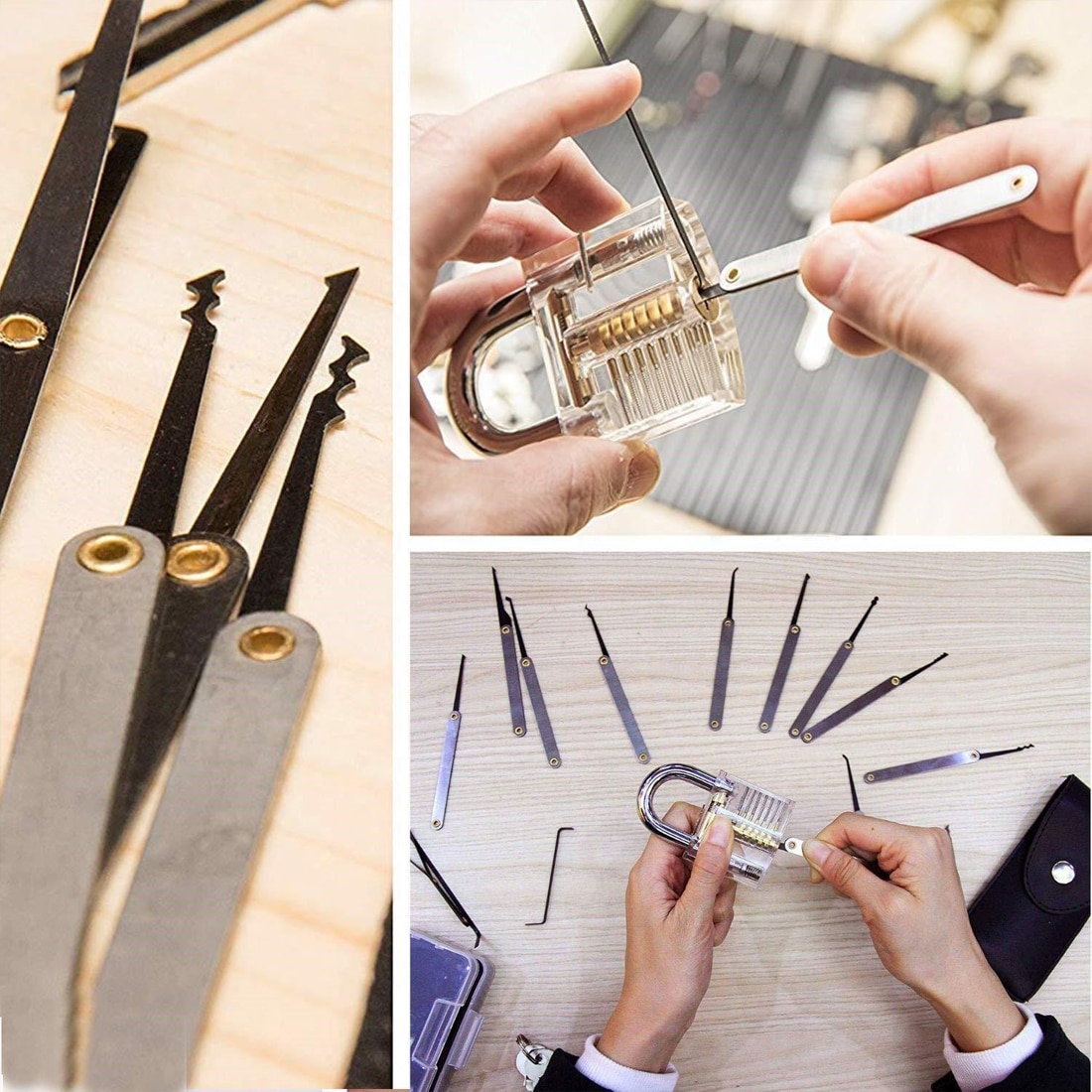 Alloy Steel Practice Lock Pick Set Key Wrench Hand Tools Broken Key Tool Combination Padlock Hardware Set