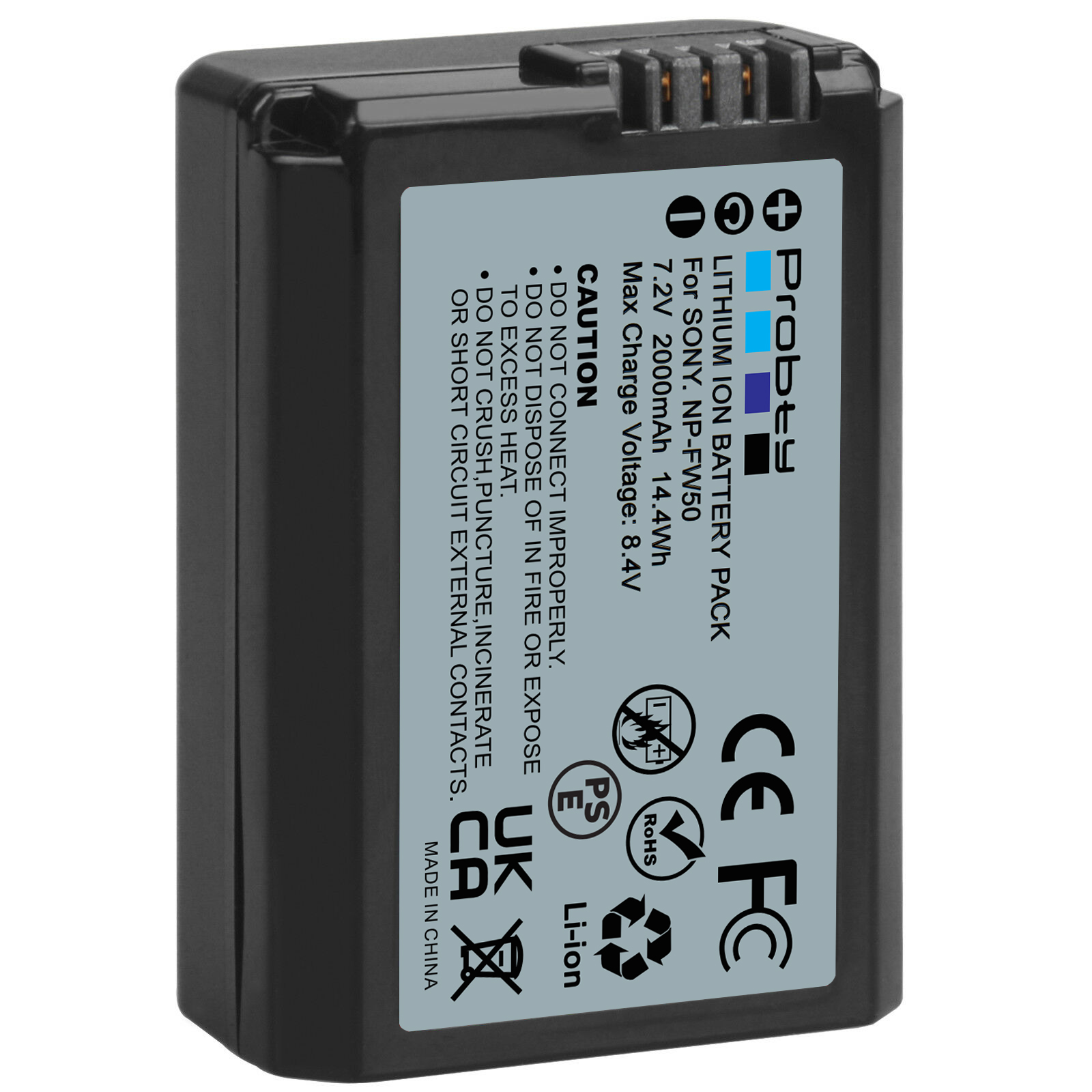 Bateria para Sony, NP-FW50, NP FW50, ZV-E10, A6000, A6400, A6300, A6500, A7, A7II, A7RII, A7SII, A7S, A7S2, A7R, 2000mAh: BRANCO