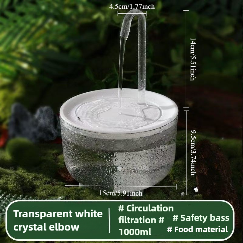 Bain de perroquets 2 en 1 à circulation automatique et fontaine d'eau pour animaux de compagnie, sans goutte pour petits animaux de compagnie, jouets pour animaux de compagnie alimentés par USB, jouets pour oiseaux: Black