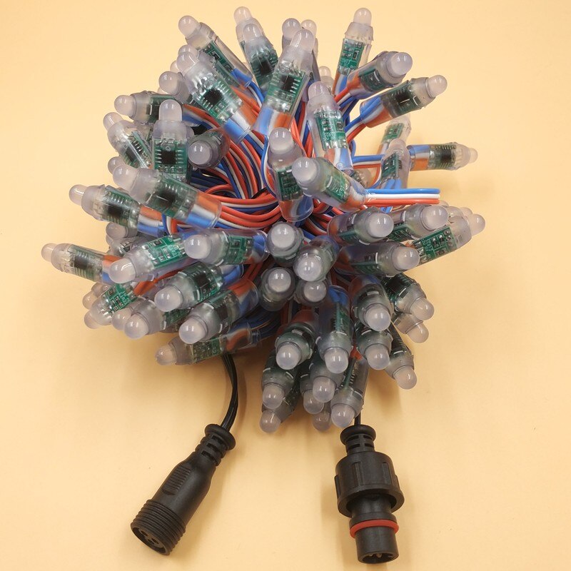 18awg 100 pcs/string DC12V Smart WS2811 Bullet led pixel ip68 kleurrijke draad met blote draad/JST/ 13.5mm/18.5mm/xconnect connectors